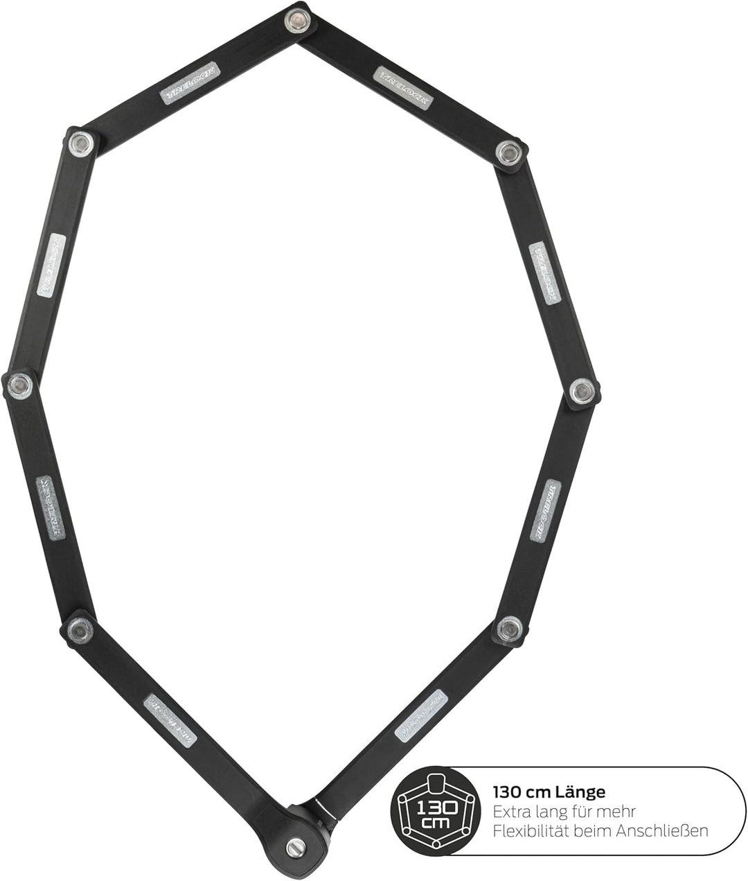 Trelock Unisex – Erwachsene Faltschloss-2232030040 Faltschloss, schwarz, 480/130 mm, 480/130 mm