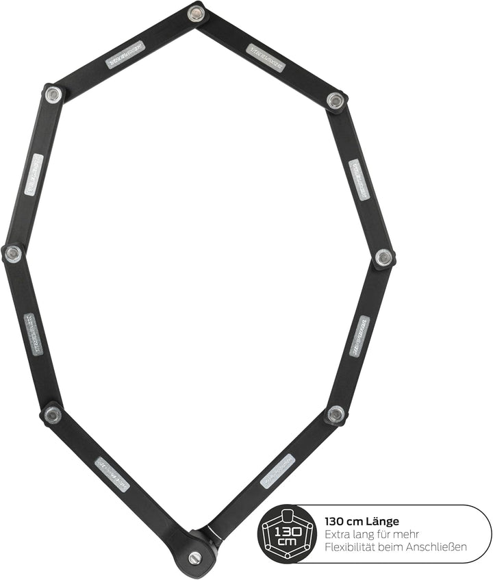Trelock Unisex – Erwachsene Faltschloss-2232030040 Faltschloss, schwarz, 480/130 mm, 480/130 mm