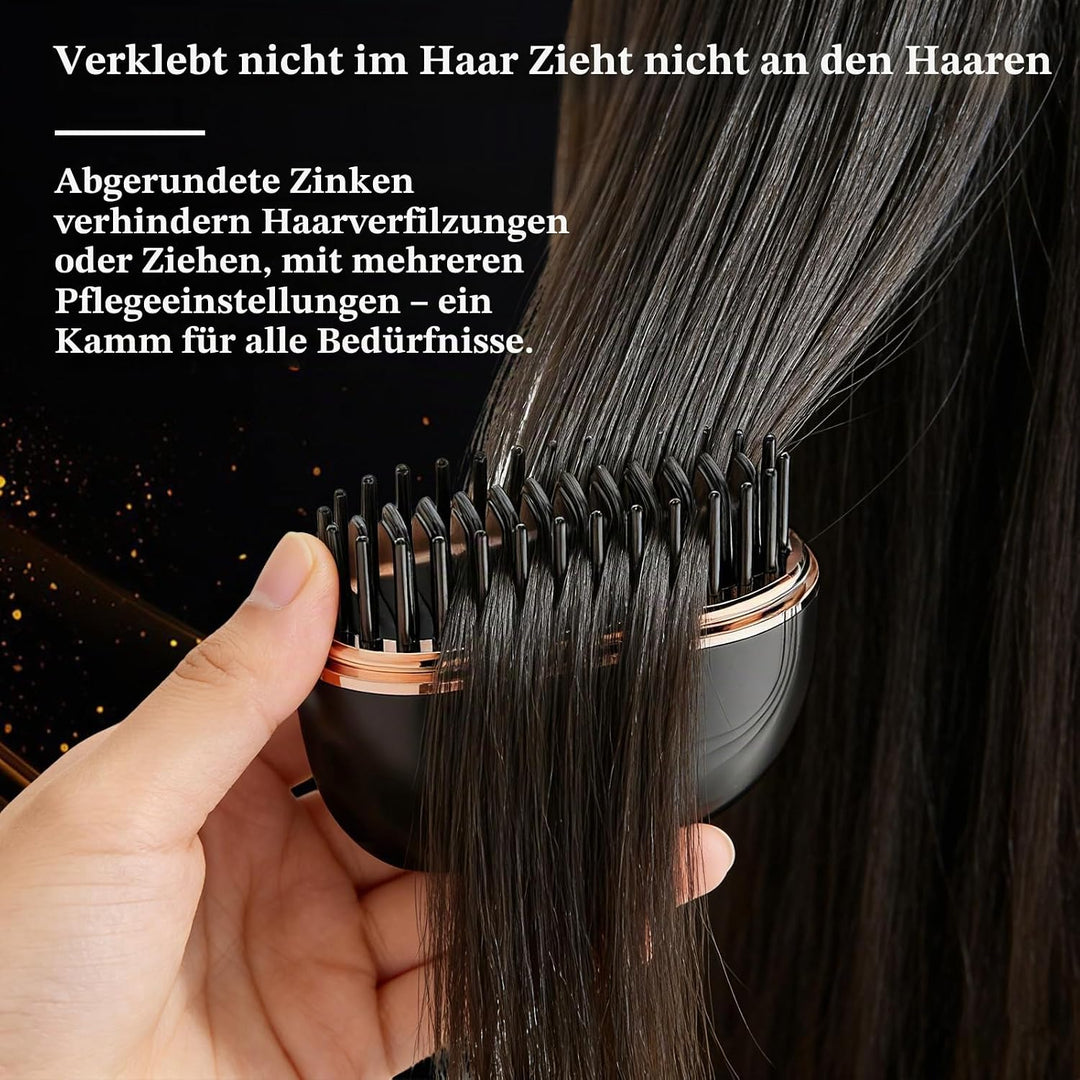 Glättbürste Mini Glättebürste Mini Hair Straightener Brush Kabellos 3-Stufige Temperaturregelung Tra