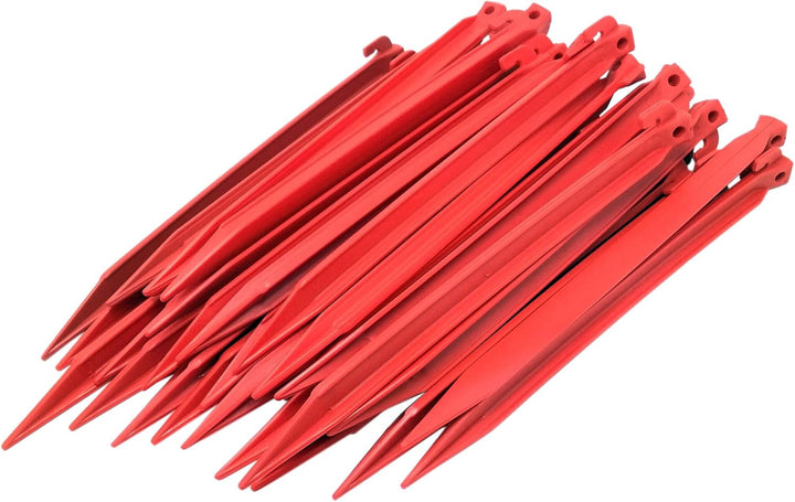 ToCi 48 x Kunststoff Heringe 30 cm | Zeltheringe für Outdoor Camping Zelte Garten | weiche & sandige