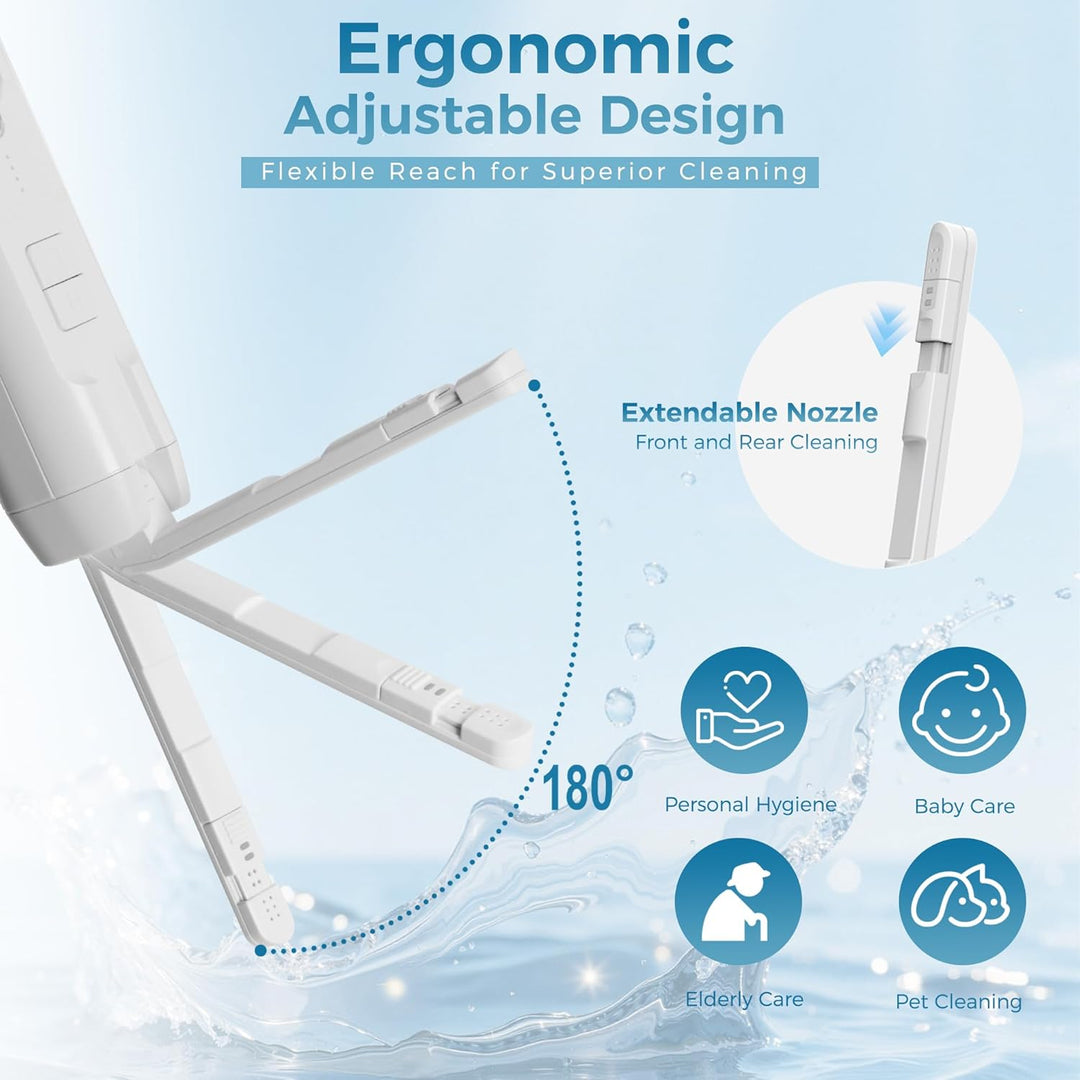 Bostar Elektrisches Bidet Reisebidet mit 2,5L Wassertank, 2 Modus 4 Druckstufen Tragbare Elektrische