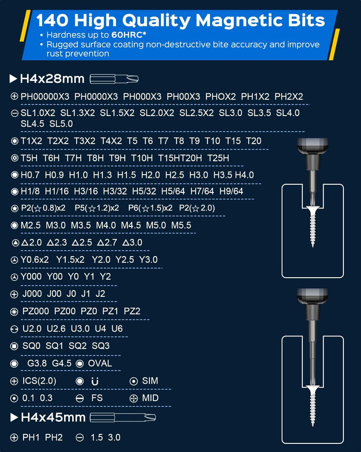Mini Elektrisch Schraubendreher Set - 160 in 1 Präzisions Electric Screwdriver - Akku Schraubendrehe