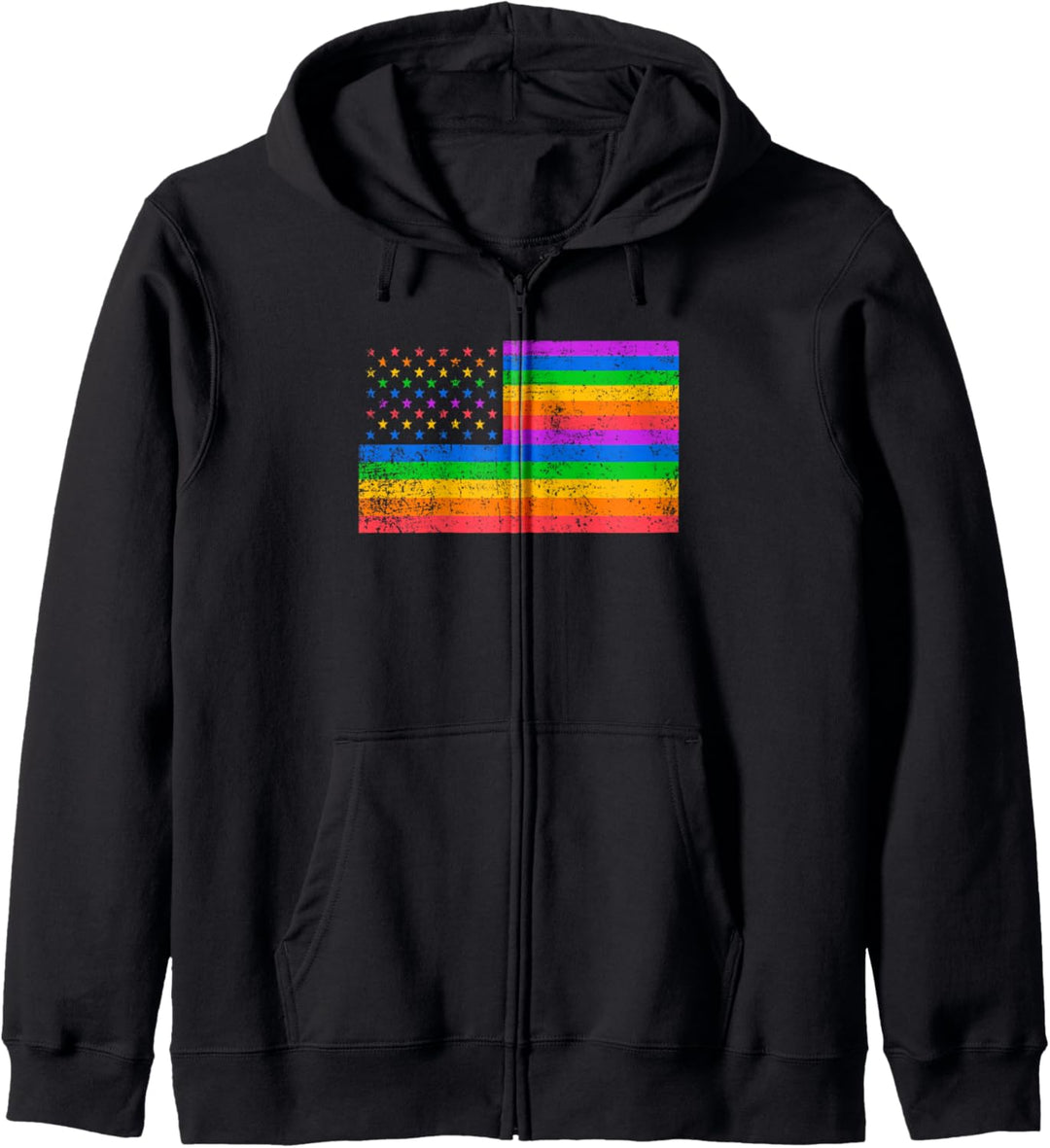 USA-Amerikanische Grunge Flagge LGBTQ Ally Gay Pride Kapuzenjacke