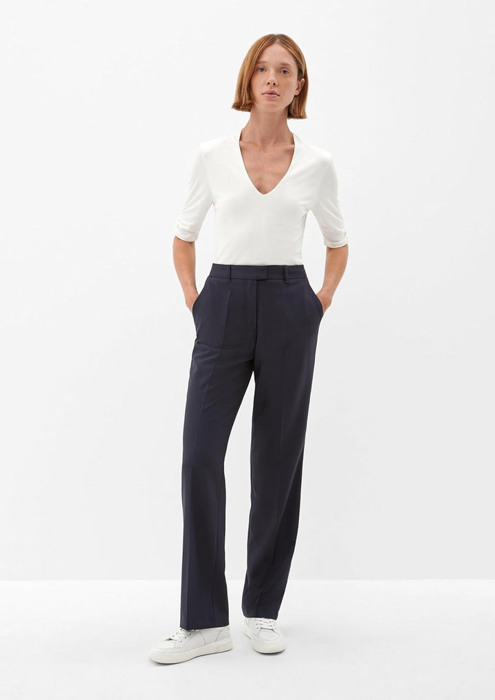 s.Oliver Regular: Hose aus Viskosecrêpe 38 5959_navy, 38 5959_navy