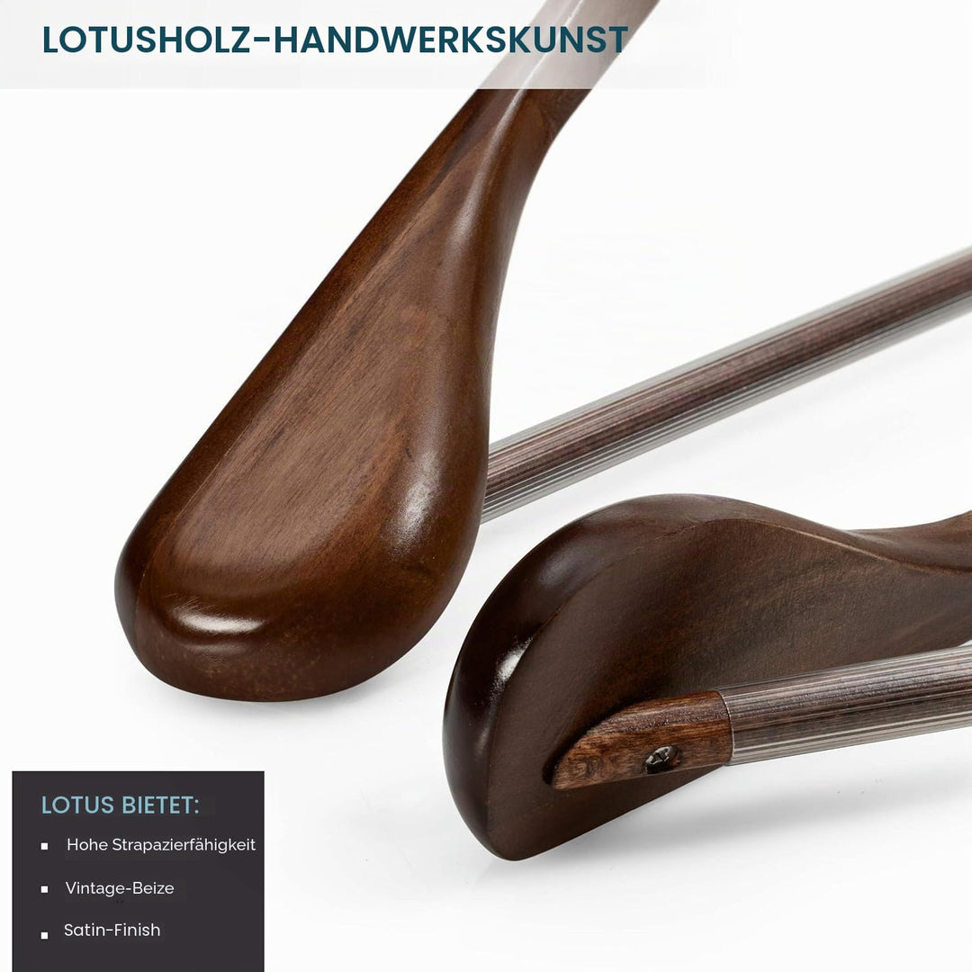 Hochwertige Holz-Kleiderbügel – 6er-Set – robuste Kleiderbügel mit breiten Schultern – Kleiderbügel