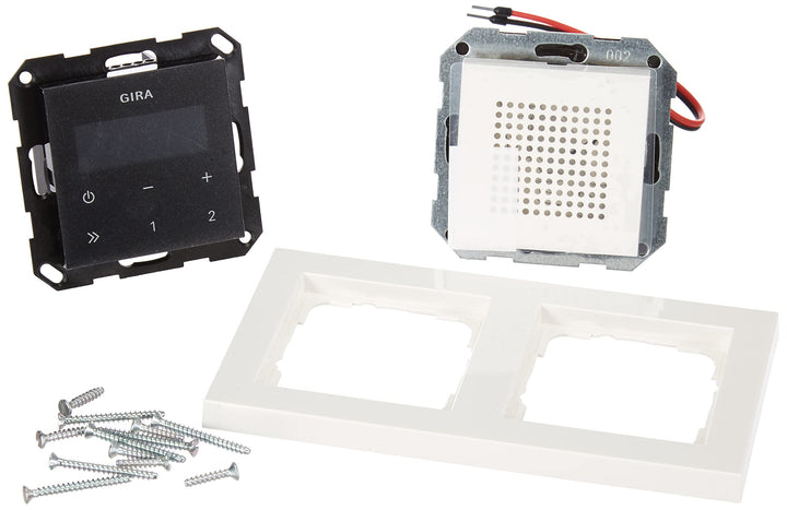 Gira 049572 Unterputz Radio RDS mit E2 Rahmen Gira E2, weiss / schwarz
