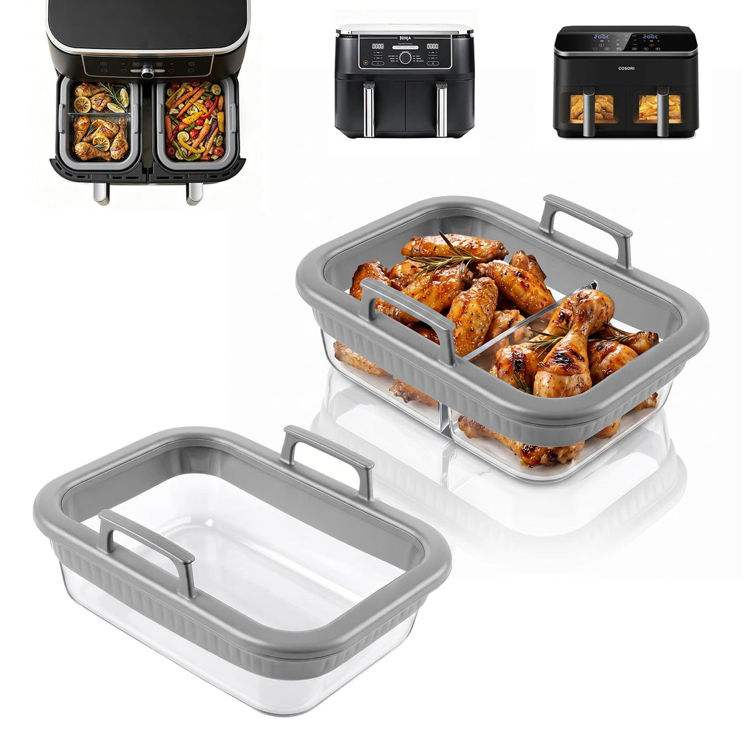 ERWEY Auflaufform Airfryer 2 Stück für Ninja AF400EU/AF500EU/SL400EU/COSORI Heissluftfritteuse 2 Kam