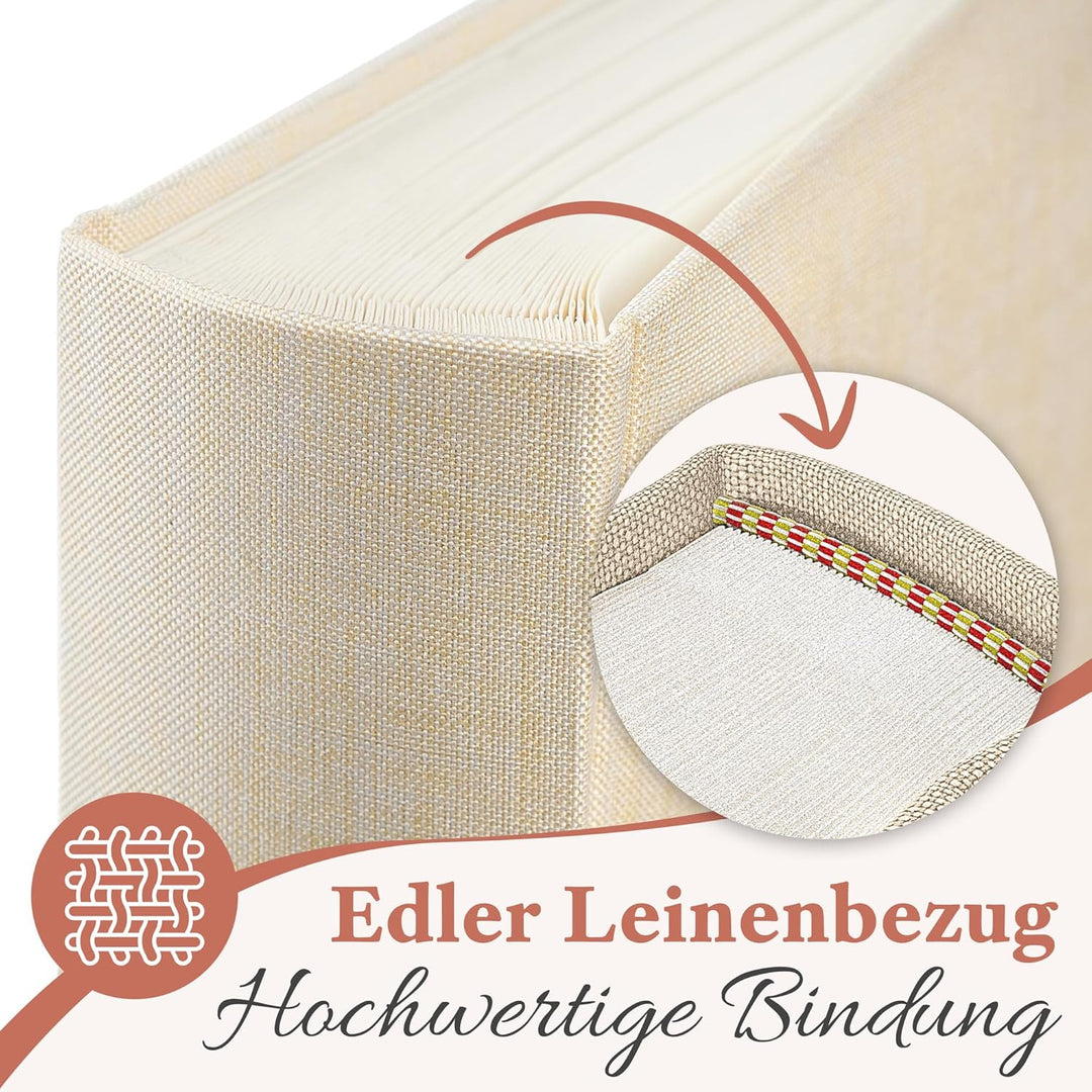 Das Fotoalbum für die Ewigkeit - 100 Seiten mit Platz für 500 Fotos. Fotoalbum leinen Fotoalbum beig