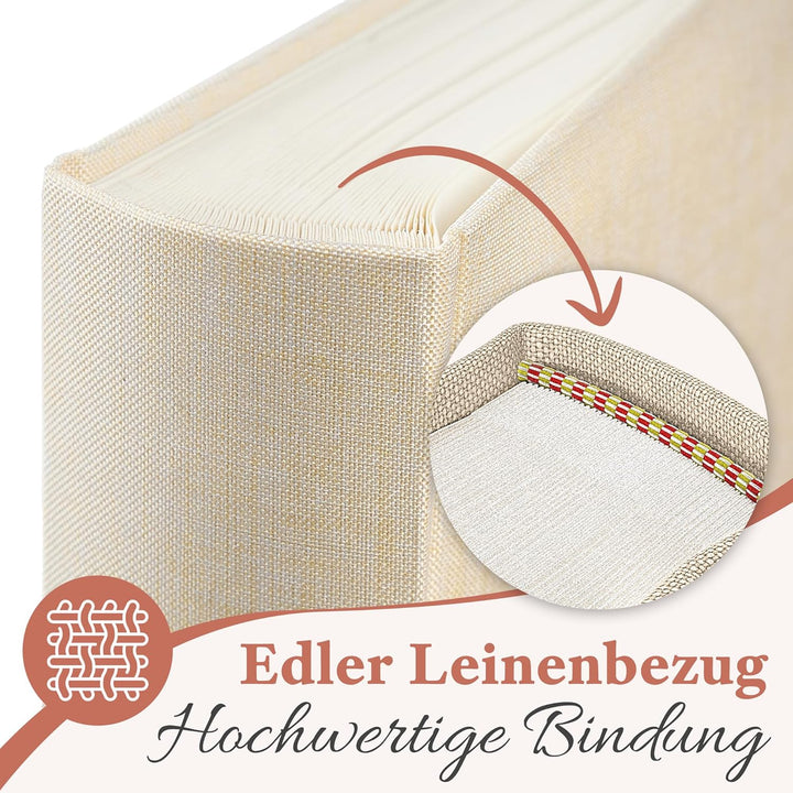 Das Fotoalbum für die Ewigkeit - 100 Seiten mit Platz für 500 Fotos. Fotoalbum leinen Fotoalbum beig