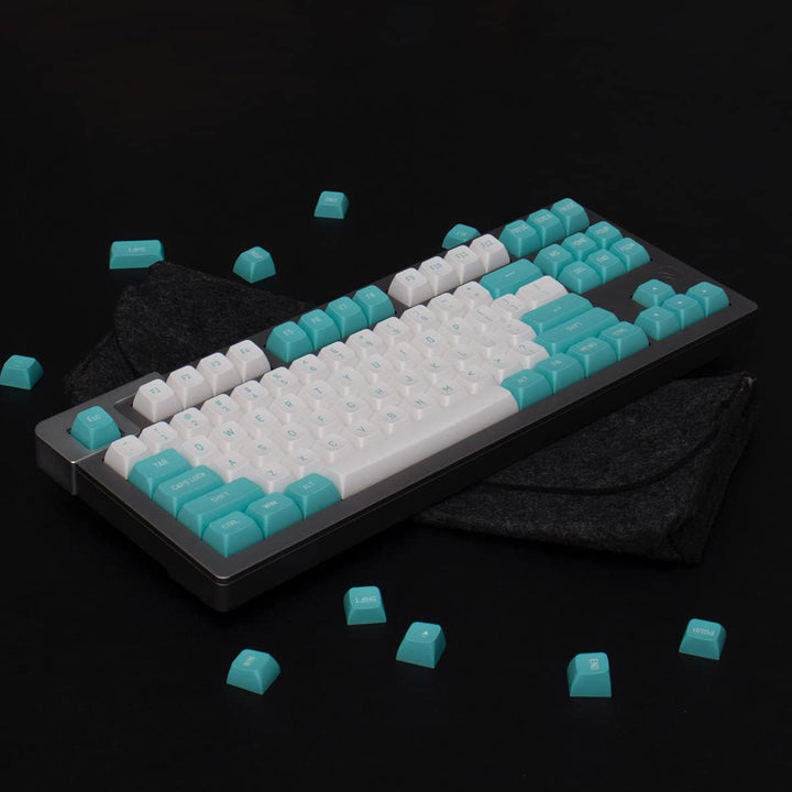 Weiss Grüne Tastenkappen 150 Tasten Doubleshot MSA Profil Custom Keycaps für 61/64/68/84/87 Mechanis