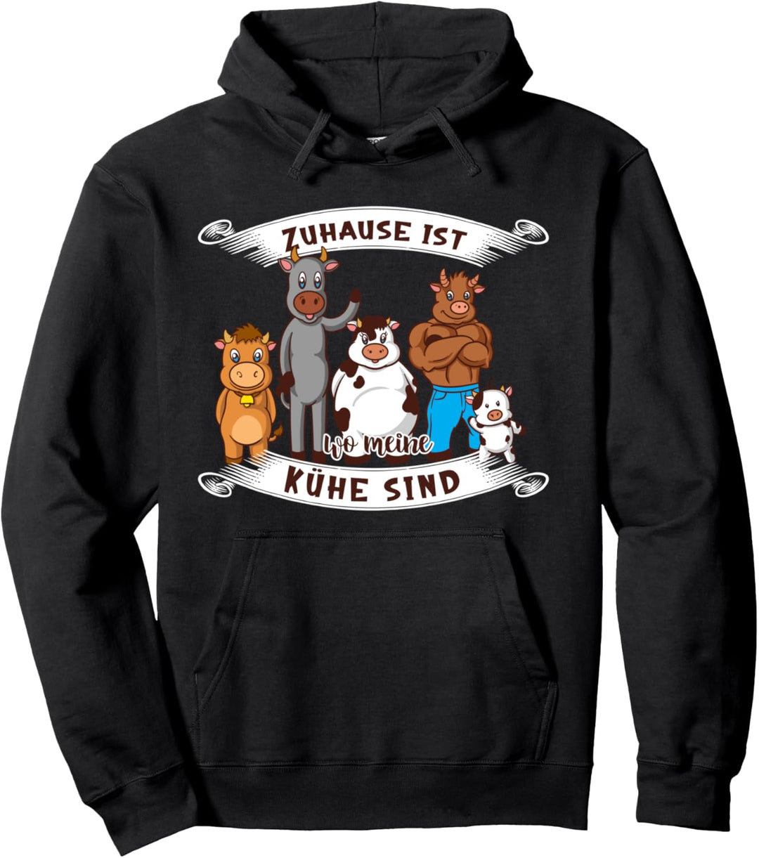 Für Landwirte -Zuhause ist wo meine Kühe sind Pullover Hoodie