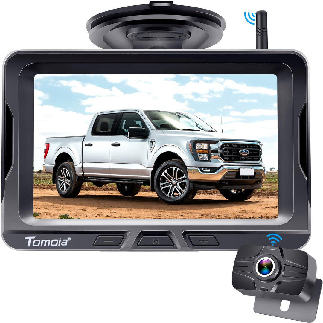 Kabellos Rückfahrkamera 5 Zoll Monitor HD 1080P Bluetooth Reversing Camera für LKW Auto Van Camper Z