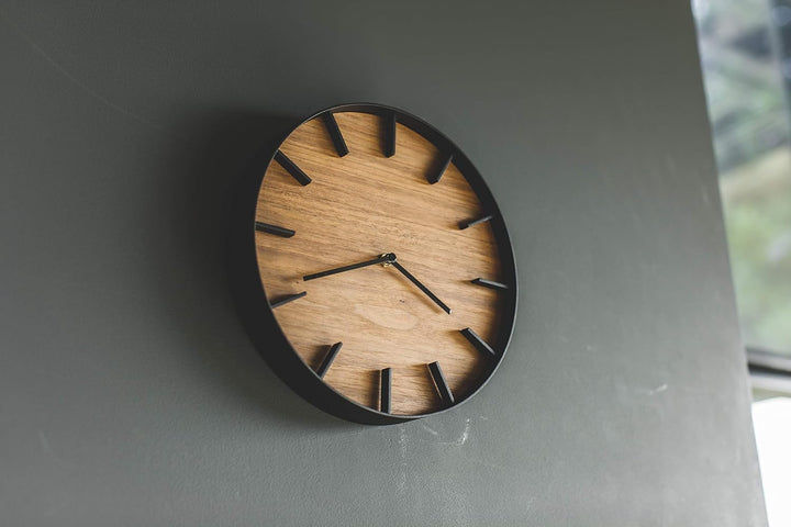 Wall clock - Rin - brown Schwarz Single, Schwarz Single