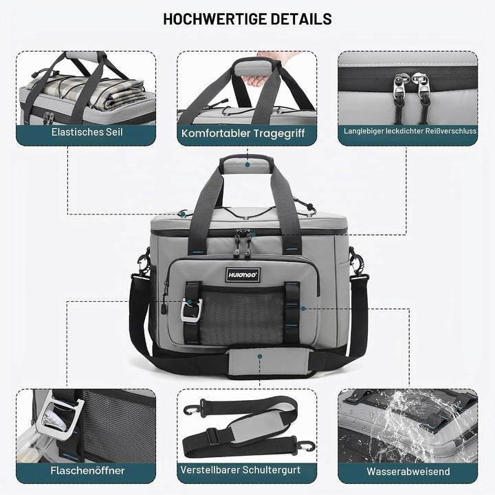 Hulongo Kühltasche, 30 L grosse isolierte Kühltasche, wasserdichte Thermotasche für Picknicks, ausla