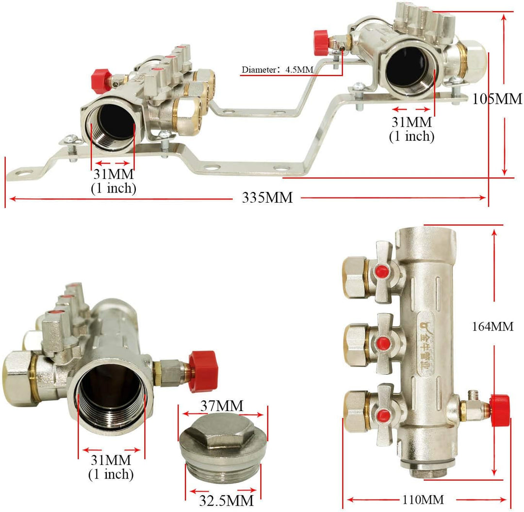 Messing heizkreisverteiler fussbodenheizung 2 3 4 5 6 7 8 fach heizkreisverteiler für heizkörper ver