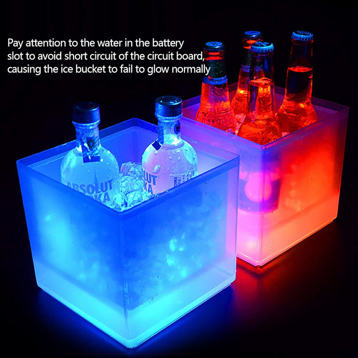 MINRS LED EisküBel, Ice Bucket 3.5L mit Farbwechsel Wein- & Sektkühler Eiswürfeleimer Sektkühler Fla