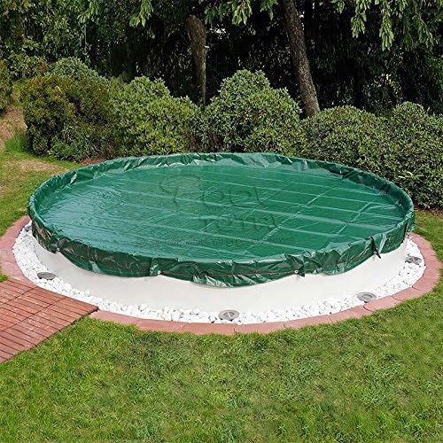 POOL Total Winter-Abdeckplane 180g/m² für Rundbecken grün/schwarz für Ø 4,00-4,20 m Rundpool | Exclu