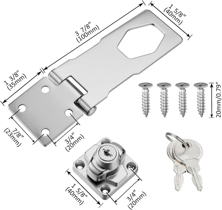Lpraer 5 Zoll Überfalle abschliessbar Sicherheitsüberfalle abschliessbar Überfalle mit Schloss Hasp