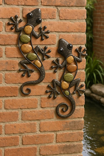 Wanddekoration, Eidechse, Salamander, Kunst-Ornament, zum Aufhängen für Garten, Veranda, Terrasse, R