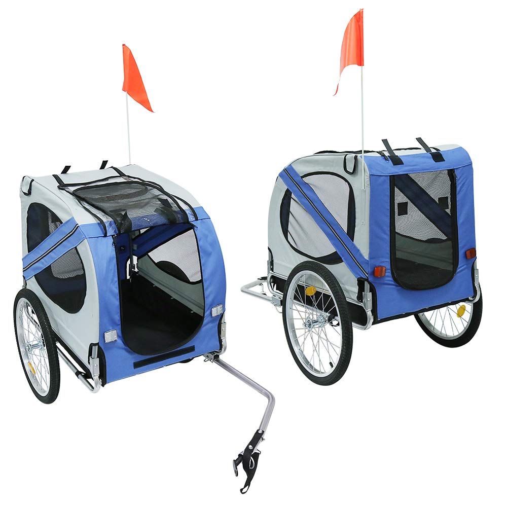 2-in-1 Fahrradanhänger &amp; Hundebuggy - Fahrradanhänger Hunde mit maximaler Belastbarkeit von 40kg, pu