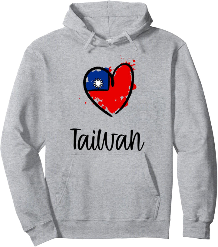 Taiwan Heart Line Art Flag Cool Asia Chinese Taiwanese Gift Pullover Hoodie