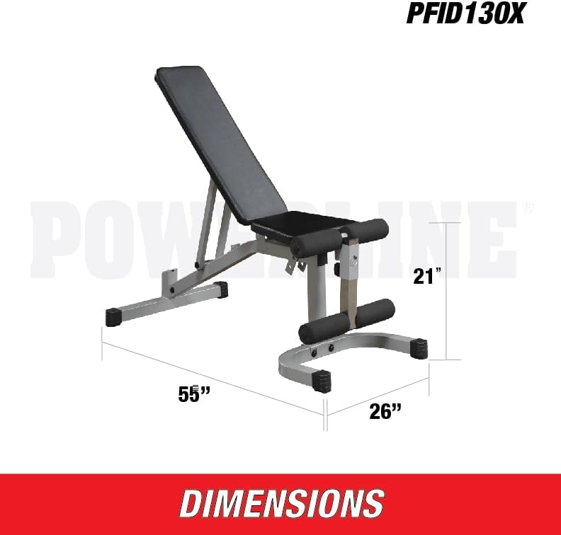 BODY-SOLID PFID-130 Powerline-Serie 3in1 Hantelbank Kombibank Schrägbank Flachbank Negativbank