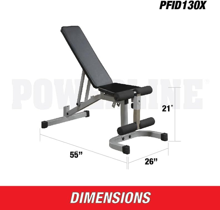 BODY-SOLID PFID-130 Powerline-Serie 3in1 Hantelbank Kombibank Schrägbank Flachbank Negativbank