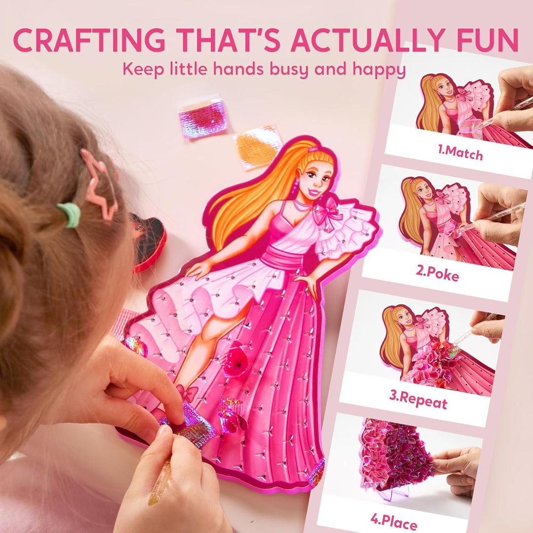 Klever Kits Poke-in Art Modemodelle, Prinzessinnen, sauberer Spass für Kinder, DIY-Bastelsets, kreat