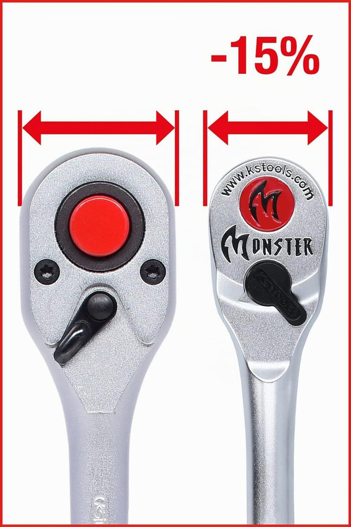 KS Tools 935.1295 1/2" Monster Umschaltknarre, lang, 100 Zahn