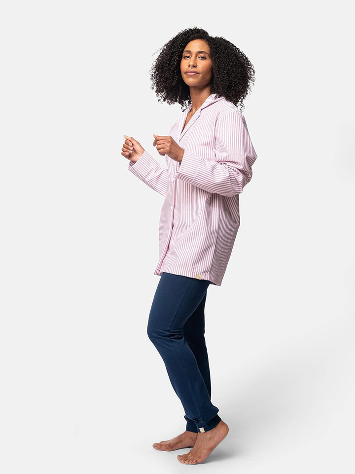greenjama Damen Pyjama-Hemd, GOTS-Zertifiziert Pyjamaoberteil 36 Grape, 36 Grape