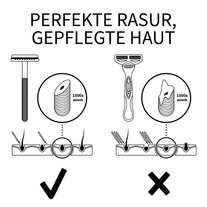 Bambaw Rasierhobel Herren | Hobel Rasierer mit Rasierhobel Ständer | Rasierhobel Geschlossener Kamm