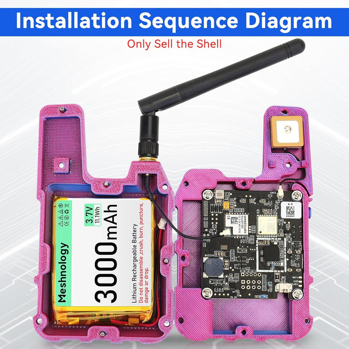Gehäuse für Wio Tracker L1 Entwicklungsboard Geräteset – 3000 mAh Akku, GPS-Modul, Antenne, All-in-G