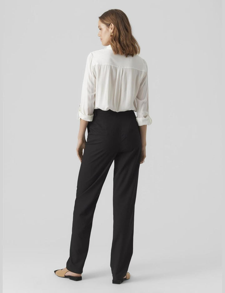 VERO MODA Damen Blusen Hemd Leger mit Brusttaschen Regular Stretch 3/4 Arm Top Oberteil XS Tall Snow