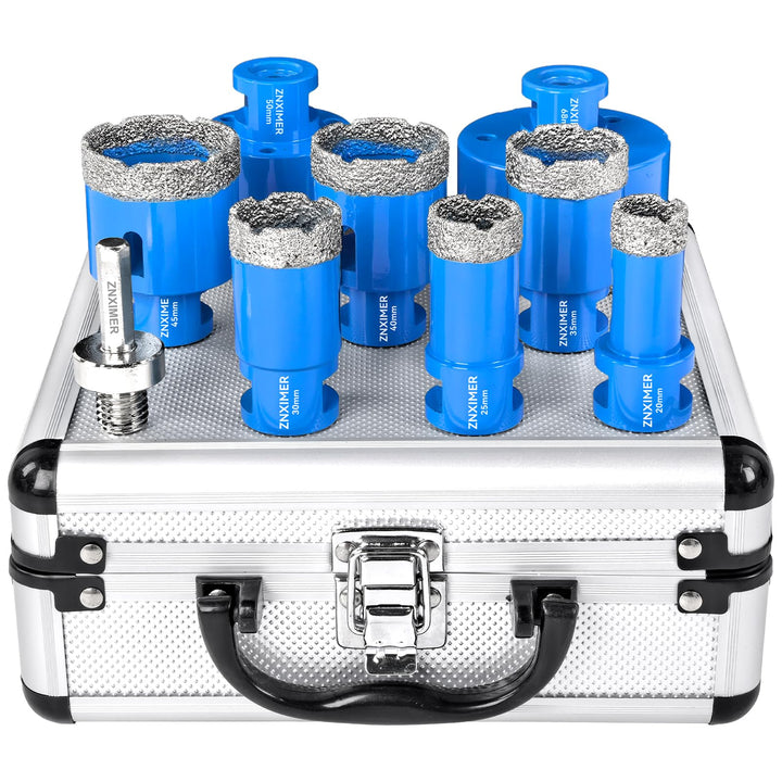 Diamant Fliesenbohrer Set 20/25/30/35/40/45/50/68mm + Adapter - 9 Stück M14 Diamantbohrer Lochsäge f