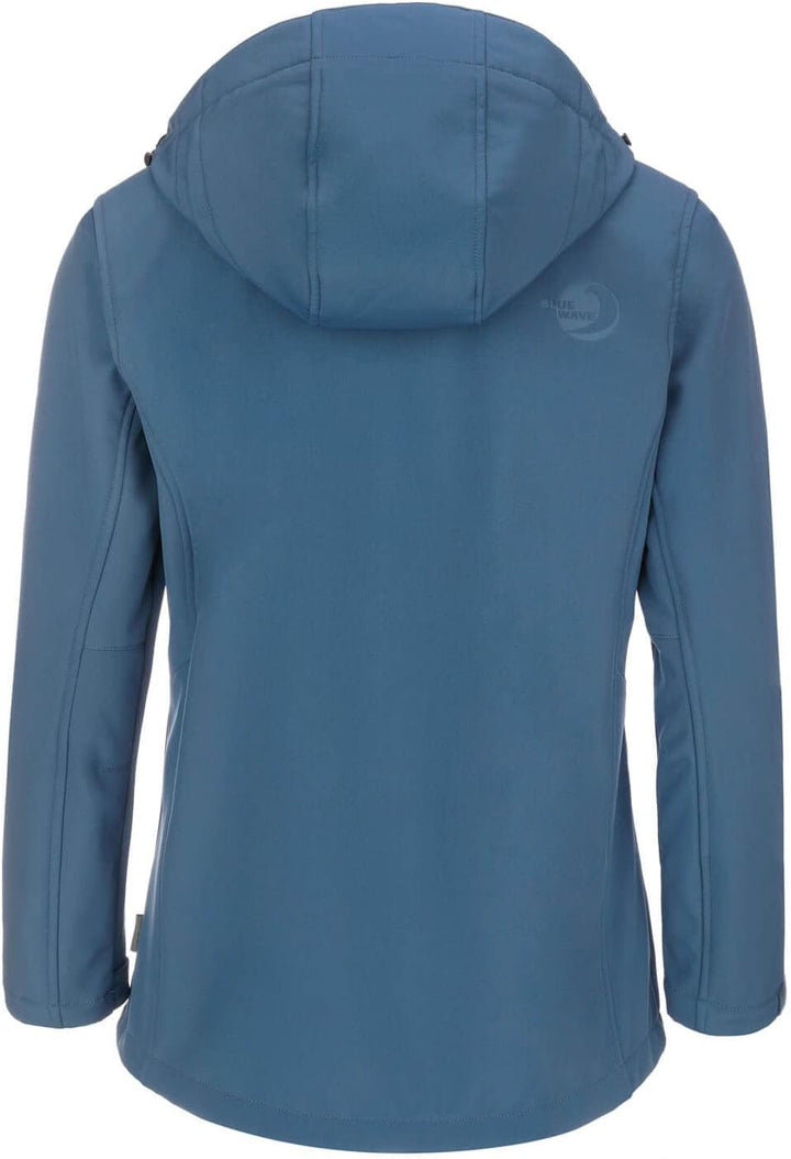 Blue Wave Damen Softshelljacke Bente mit Fleece-Innenfutter - Jacke mit abnehmbarer Kapuze 42 steel