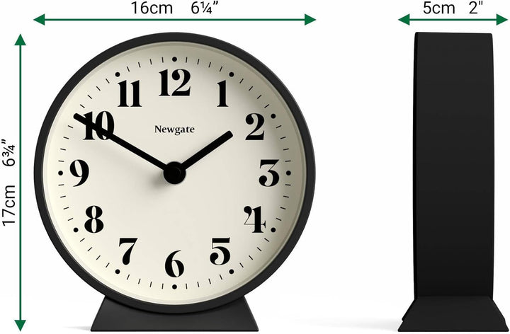 NEWGATE® Theatre Kaminsimsuhr | Modernes klassisches runddesign | Schwarz | Zeitgenössischer Stil fü