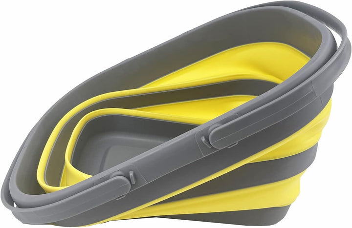 SAMMART 17L Faltbarer Korb mit Griff – Tragbarer Outdoor-Picknickkorb/Krater – Faltbare Einkaufstasc