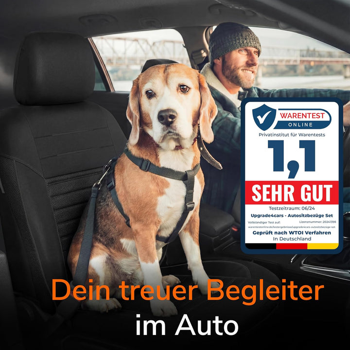 Upgrade4cars Autositzbezüge Vordersitze Schwarz | Auto-Schonbezüge Set Vorne für Fahrersitz & Beifah
