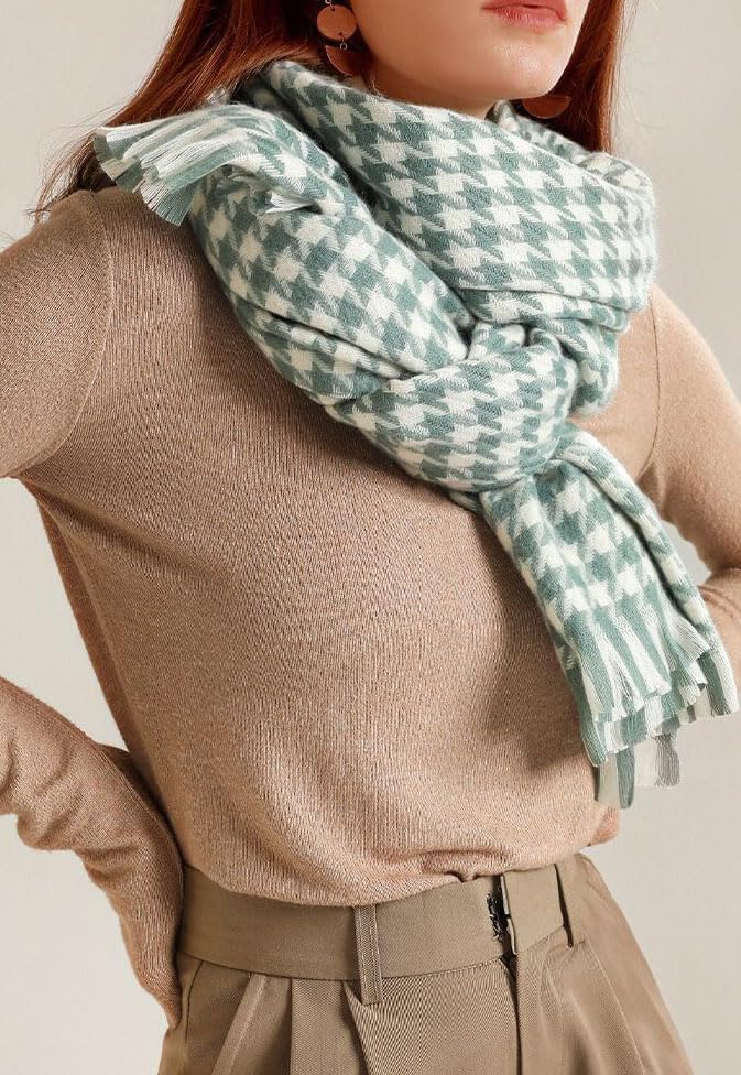 GLORIS Warmer Kaschmir Schal Herbst Winter Hahnentritt Schal/XL Stola Umschlagtuch Warm Pashmina Sch