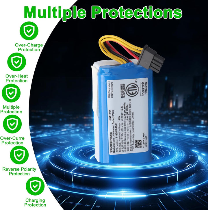 3200 mAh Ersatzakku Kompatibel mit AIRROBO P10 Roboterstaubsauger Akku für AIRROBO P10 14.4V