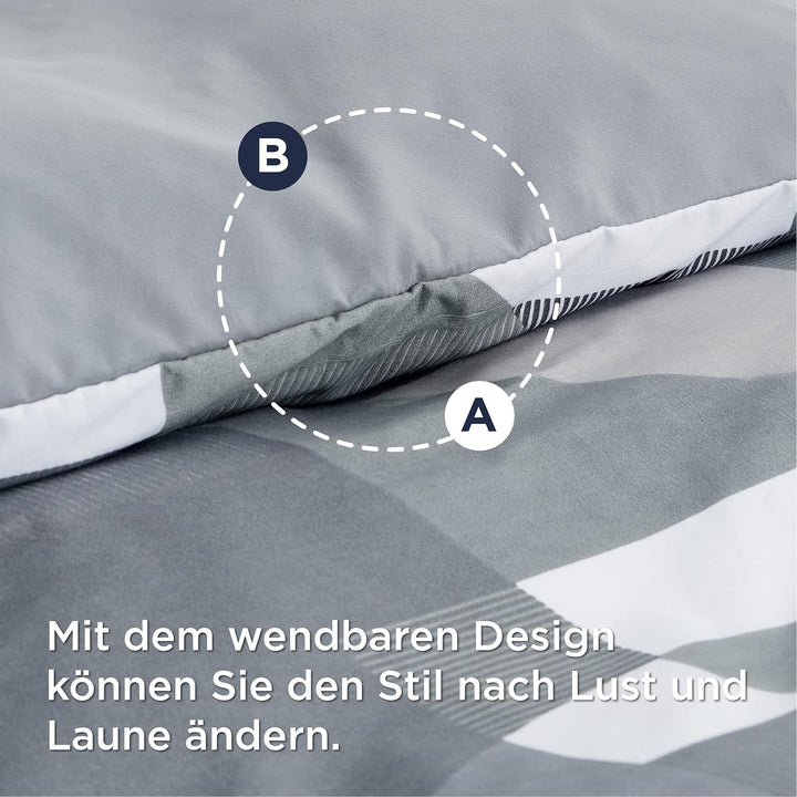 BEDSURE Bettwäsche 135x200 4teilig Bettbezug - Bettwäsche-Sets 135 x 200 cm 2er Set mit 2 Kissenbezü