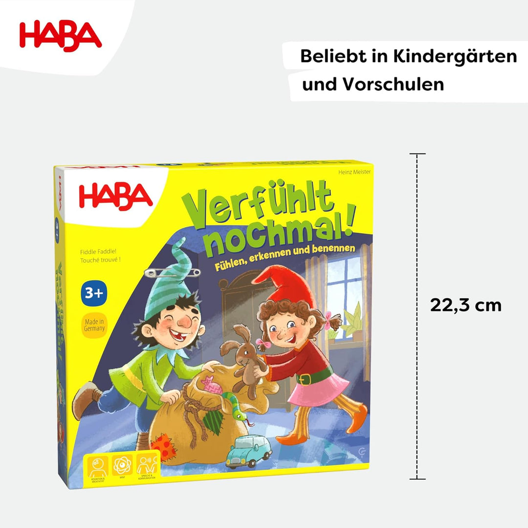 HABA Verfühlt nochmal – Fühlspiel & Lernspiel mit Holzteilen, fördert spielerisch die Feinmotorik, M