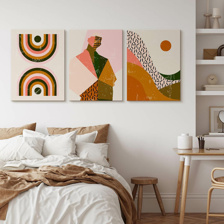 Muralo - Wandbilder Set - Leinwand Bilder Set Aufhängefertig - Bilder für Wohnzimmer Schlafzimmer -