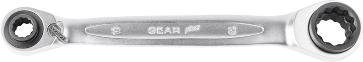 KS Tools 503.4656 4 in 1 GEARplus umschaltbar Doppel-Ratschenringschlüssel, 8x10x12x13mm, 8x10x12x13