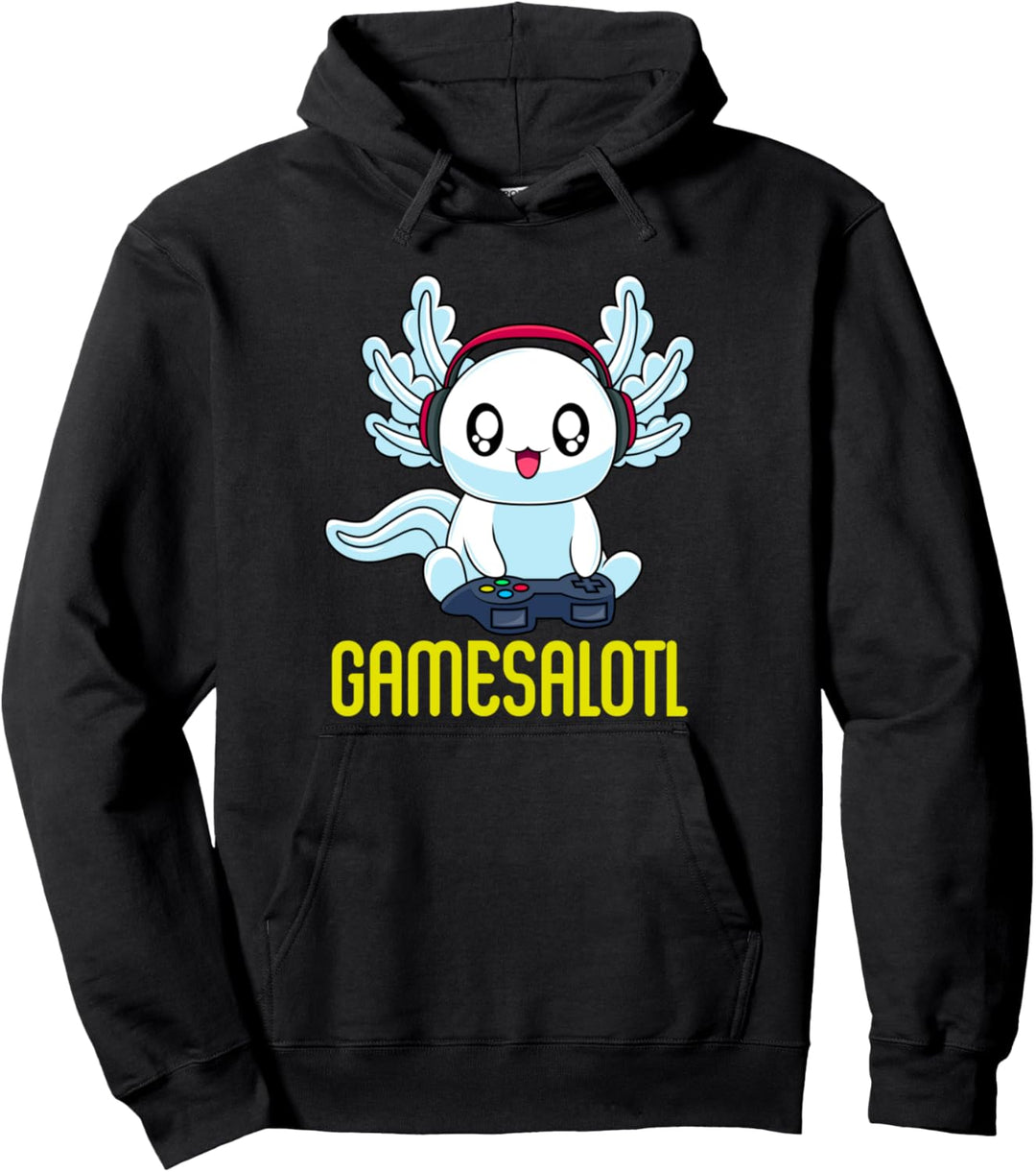 Gamesalotl Gamesolotl Gamer Gaming Axolotl Playsalotl Pullover Hoodie