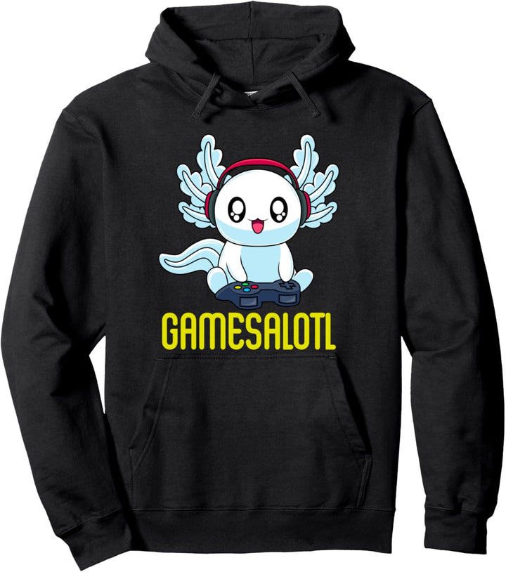 Gamesalotl Gamesolotl Gamer Gaming Axolotl Playsalotl Pullover Hoodie