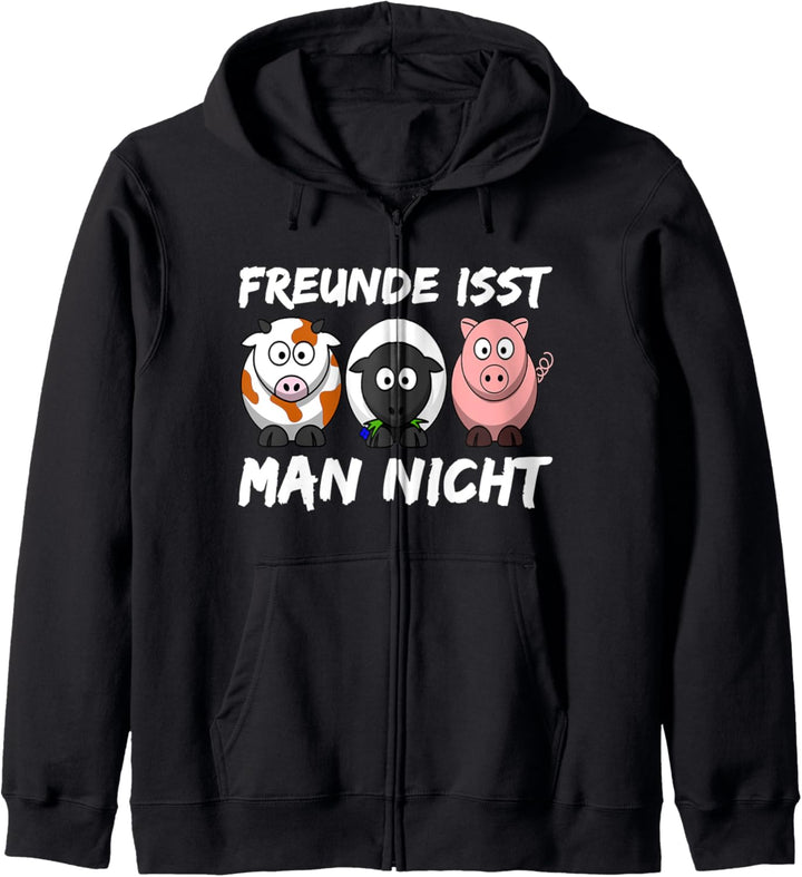 Lustiger Vegetarier Spruch und lustiges Tier Motiv - Veganer Kapuzenjacke