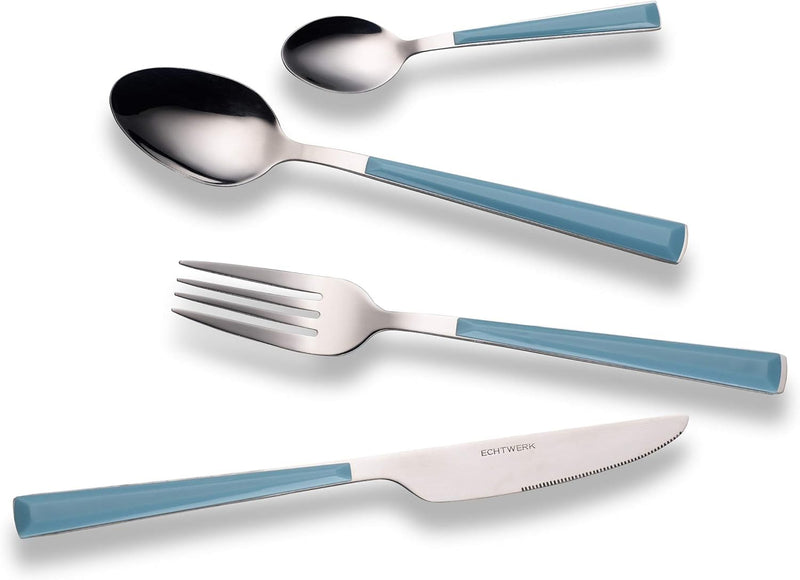 Echtwerk Besteck Set "Basic" mit Kunststoffgriffen, Campingbesteck, Picknickbesteck, leichtes Reiseb