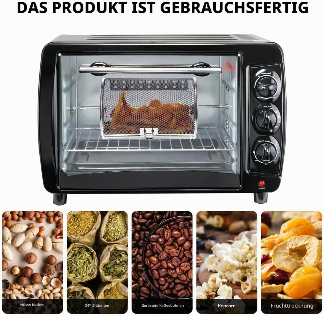UKCOCO Drehspiess Backkorb für Airfryer Hitzebeständig Rostfrei mit Beweglicher Tür zum Grillen und