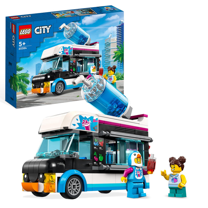 LEGO 60384 City Slush-Eiswagen Set, Sommer-Fahrzeug-Spielzeug mit Kinderspielfiguren, Konstruktionss